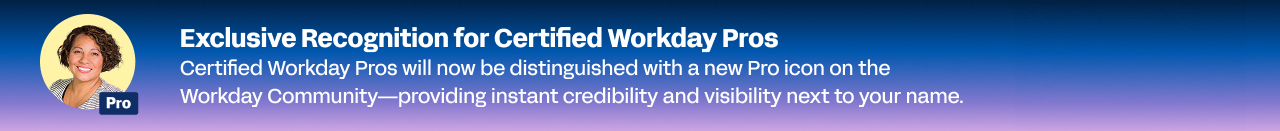 Exclusive recognition for certified workday pros banner